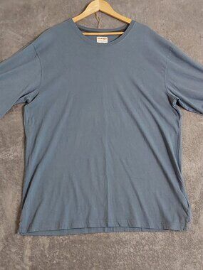 Wrangler Authentics Men's 2XT Blue Crew Neck T-Shirt 100% Cotton Tall